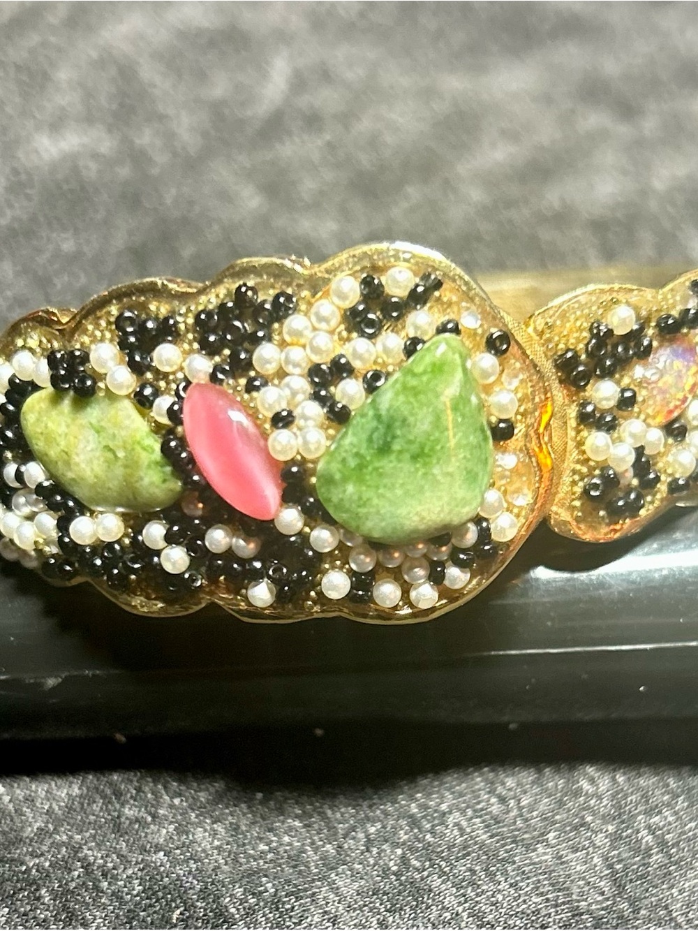 Vintage Crawford 1950's 21-Jewel Manual Mechanical Beaded Gold-Tone Bangle Watch